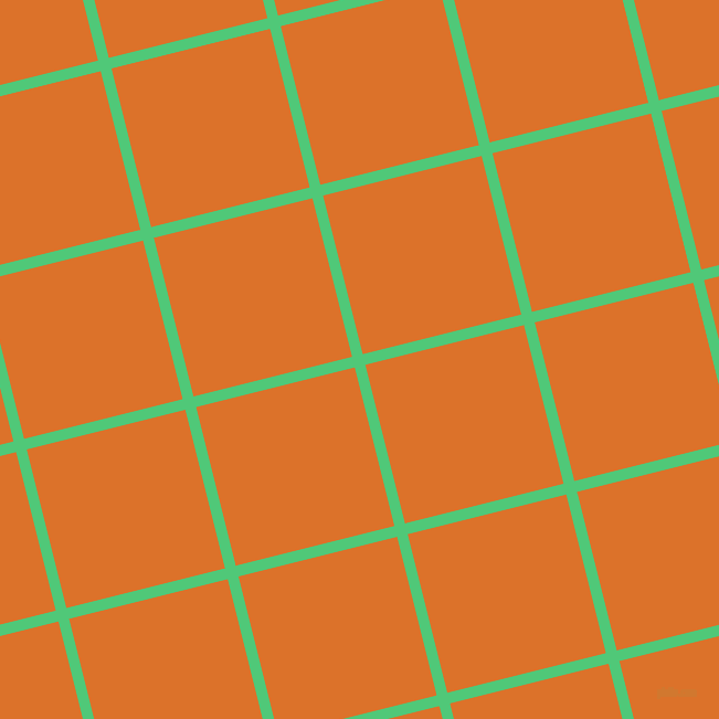 14/104 degree angle diagonal checkered chequered lines, 10 pixel lines width, 148 pixel square size, Emerald and Tahiti Gold plaid checkered seamless tileable