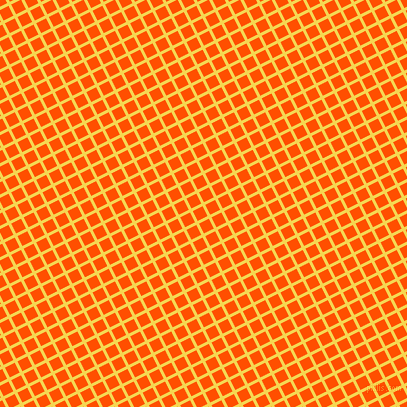 27/117 degree angle diagonal checkered chequered lines, 3 pixel lines width, 11 pixel square size, Energy Yellow and International Orange plaid checkered seamless tileable