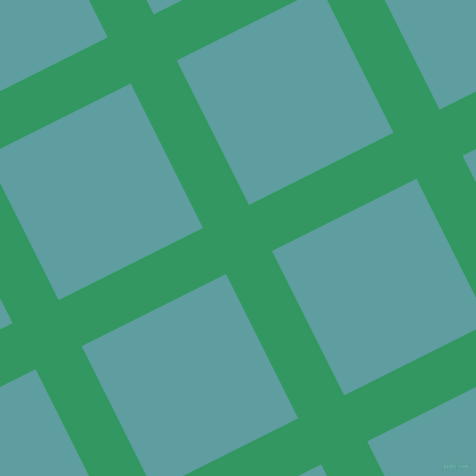 27/117 degree angle diagonal checkered chequered lines, 73 pixel line width, 229 pixel square size, Eucalyptus and Cadet Blue plaid checkered seamless tileable