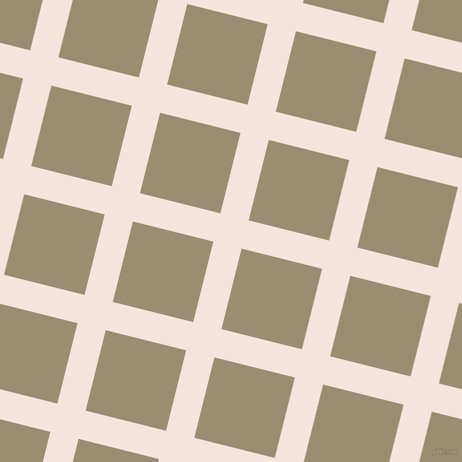 76/166 degree angle diagonal checkered chequered lines, 42 pixel lines width, 120 pixel square size, Fair Pink and Pale Oyster plaid checkered seamless tileable