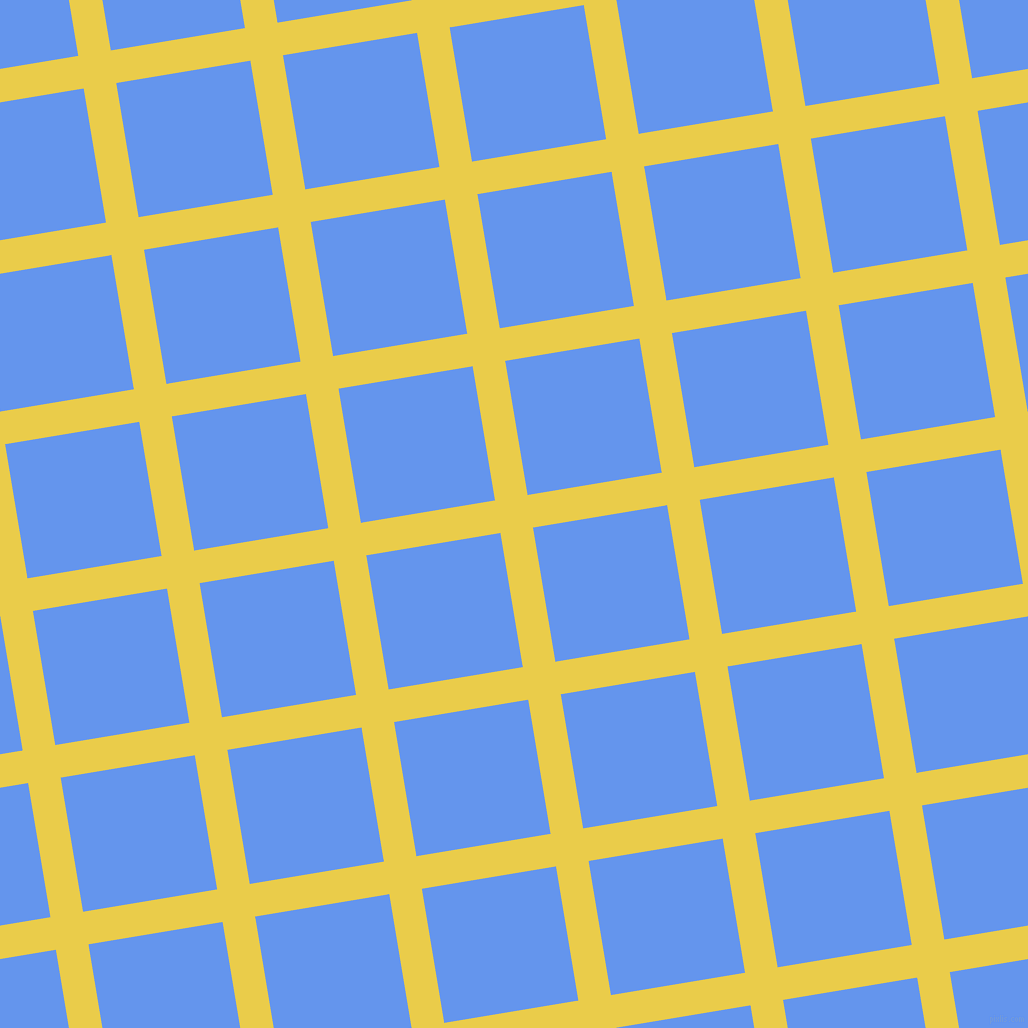 9/99 degree angle diagonal checkered chequered lines, 33 pixel line width, 136 pixel square size, Festival and Cornflower Blue plaid checkered seamless tileable