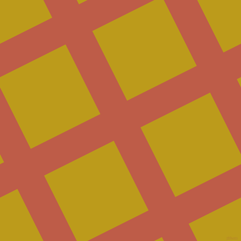 27/117 degree angle diagonal checkered chequered lines, 97 pixel line width, 253 pixel square size, Flame Pea and Buddha Gold plaid checkered seamless tileable