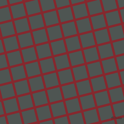 14/104 degree angle diagonal checkered chequered lines, 8 pixel lines width, 44 pixel square size, Flame Red and Cape Cod plaid checkered seamless tileable