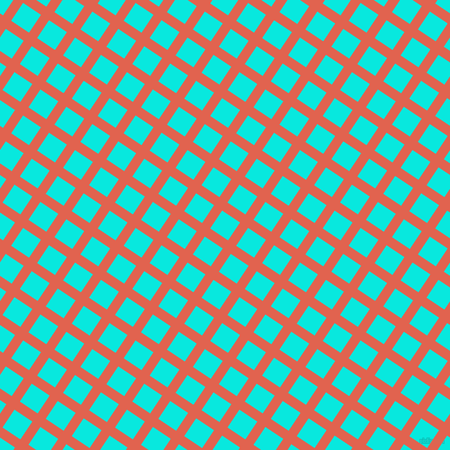 56/146 degree angle diagonal checkered chequered lines, 14 pixel lines width, 31 pixel square sizeFlamingo and Bright Turquoise plaid checkered seamless tileable