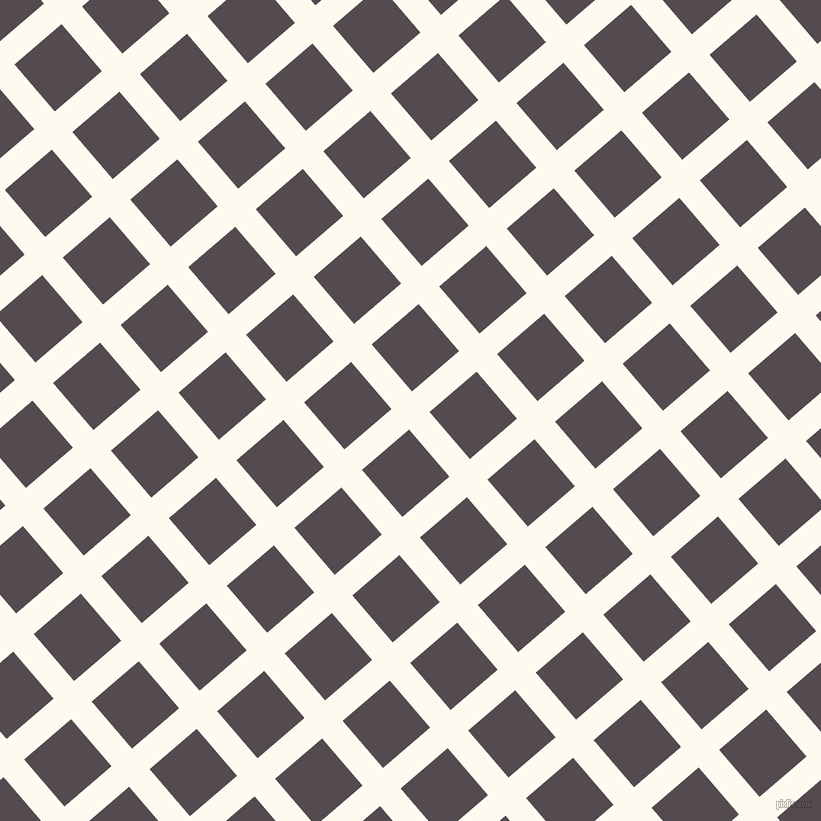 41/131 degree angle diagonal checkered chequered lines, 27 pixel lines width, 62 pixel square sizeFloral White and Liver plaid checkered seamless tileable