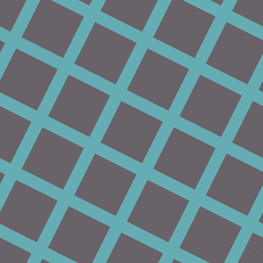63/153 degree angle diagonal checkered chequered lines, 25 pixel line width, 94 pixel square size, Fountain Blue and Salt Box plaid checkered seamless tileable