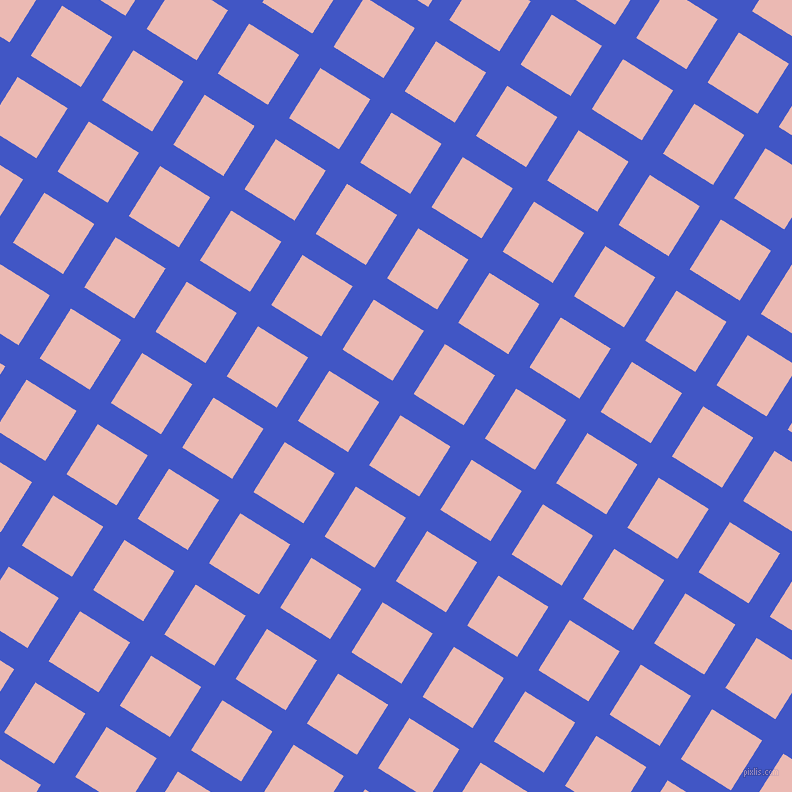 58/148 degree angle diagonal checkered chequered lines, 25 pixel line width, 59 pixel square size, Free Speech Blue and Beauty Bush plaid checkered seamless tileable