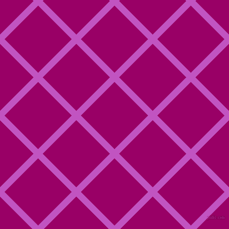 45/135 degree angle diagonal checkered chequered lines, 13 pixel line width, 95 pixel square size, Fuchsia and Eggplant plaid checkered seamless tileable
