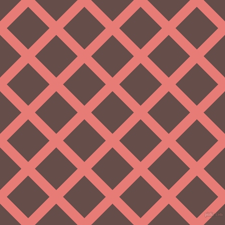 45/135 degree angle diagonal checkered chequered lines, 19 pixel line width, 60 pixel square size, Geraldine and Congo Brown plaid checkered seamless tileable