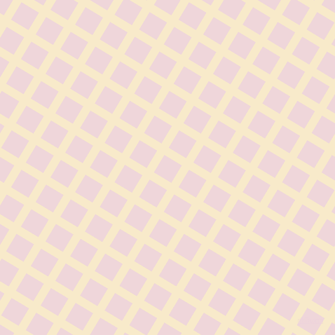 59/149 degree angle diagonal checkered chequered lines, 12 pixel lines width, 29 pixel square size, Gin Fizz and Pale Rose plaid checkered seamless tileable