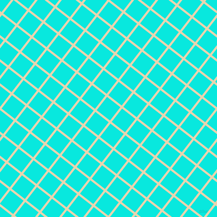 52/142 degree angle diagonal checkered chequered lines, 7 pixel lines width, 55 pixel square size, Givry and Bright Turquoise plaid checkered seamless tileable