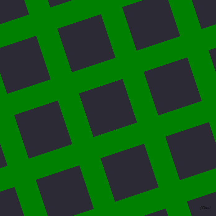 18/108 degree angle diagonal checkered chequered lines, 72 pixel line width, 148 pixel square size, Green and Haiti plaid checkered seamless tileable