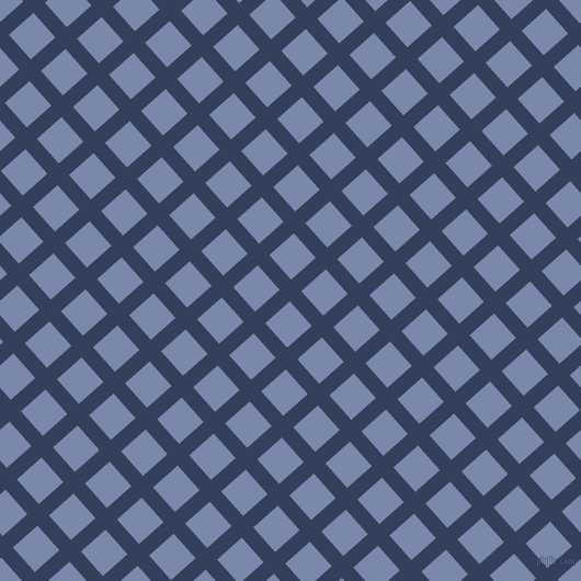 42/132 degree angle diagonal checkered chequered lines, 14 pixel line width, 30 pixel square size, Gulf Blue and Ship Cove plaid checkered seamless tileable
