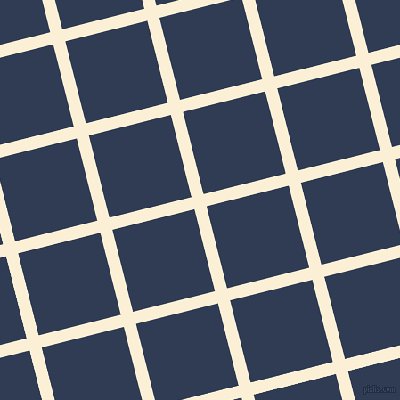 14/104 degree angle diagonal checkered chequered lines, 14 pixel line width, 95 pixel square size, Half Dutch White and Biscay plaid checkered seamless tileable