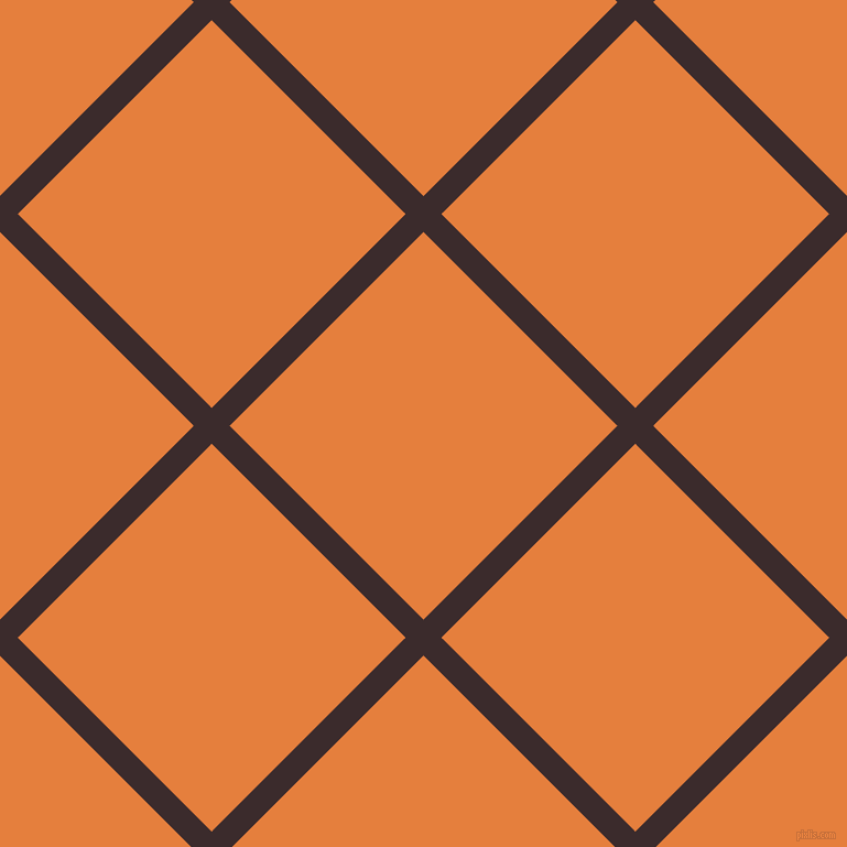 45/135 degree angle diagonal checkered chequered lines, 23 pixel line width, 249 pixel square size, Havana and Pizazz plaid checkered seamless tileable