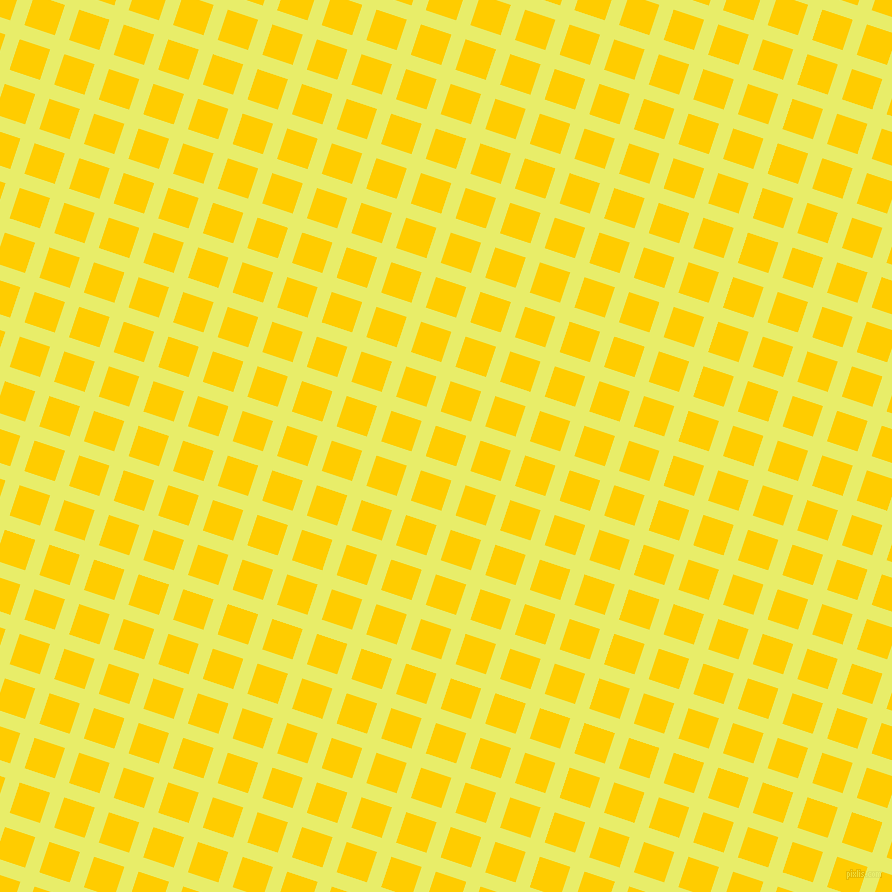 72/162 degree angle diagonal checkered chequered lines, 15 pixel line width, 32 pixel square size, Honeysuckle and Tangerine Yellow plaid checkered seamless tileable