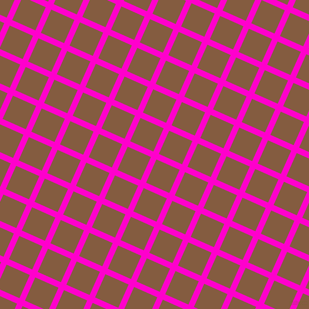 66/156 degree angle diagonal checkered chequered lines, 12 pixel line width, 51 pixel square size, Hot Magenta and Potters Clay plaid checkered seamless tileable