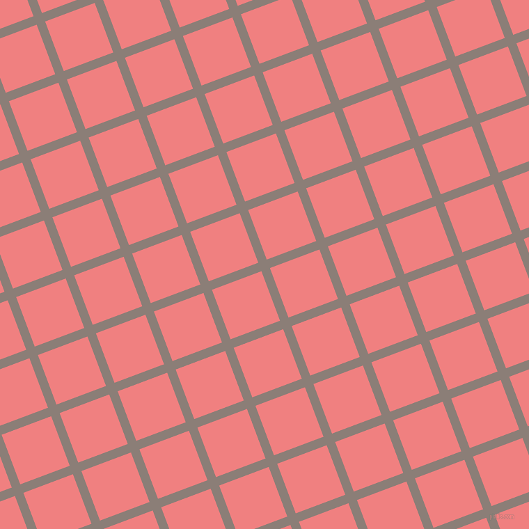 21/111 degree angle diagonal checkered chequered lines, 13 pixel lines width, 76 pixel square size, Hurricane and Light Coral plaid checkered seamless tileable