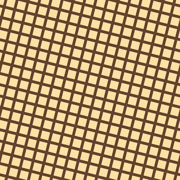 76/166 degree angle diagonal checkered chequered lines, 9 pixel line width, 26 pixel square size, Irish Coffee and Cape Honey plaid checkered seamless tileable