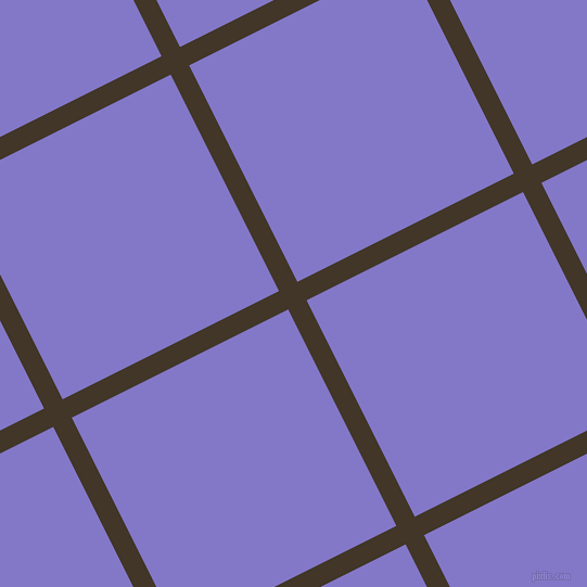 27/117 degree angle diagonal checkered chequered lines, 19 pixel line width, 223 pixel square size, Jacko Bean and Moody Blue plaid checkered seamless tileable