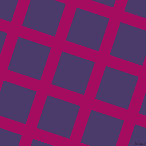 72/162 degree angle diagonal checkered chequered lines, 40 pixel lines width, 119 pixel square size, Jazzberry Jam and Meteorite plaid checkered seamless tileable