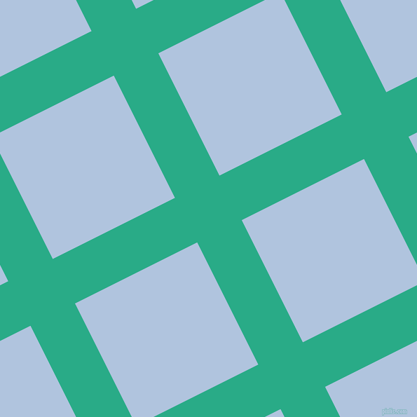 27/117 degree angle diagonal checkered chequered lines, 71 pixel lines width, 195 pixel square size, Jungle Green and Light Steel Blue plaid checkered seamless tileable