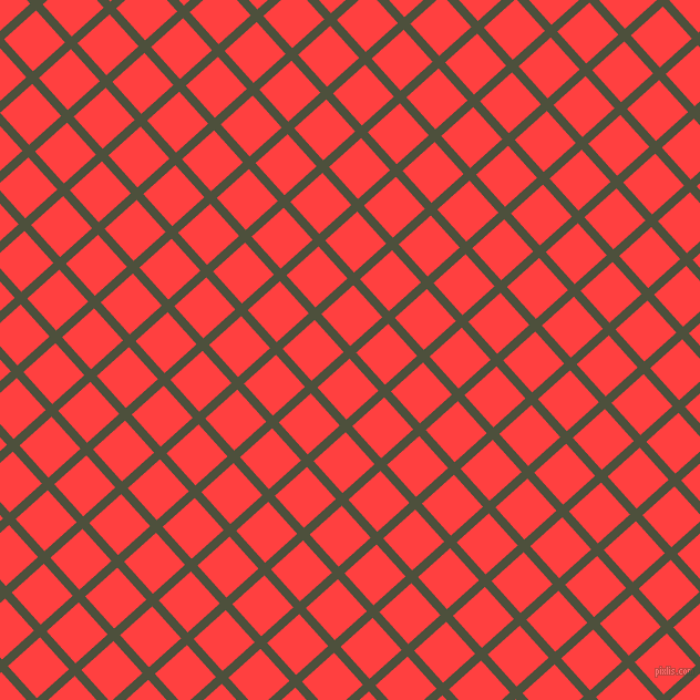 42/132 degree angle diagonal checkered chequered lines, 8 pixel line width, 39 pixel square size, Kelp and Coral Red plaid checkered seamless tileable