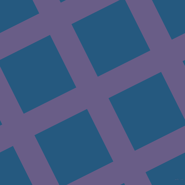 27/117 degree angle diagonal checkered chequered lines, 99 pixel lines width, 242 pixel square size, Kimberly and Bahama Blue plaid checkered seamless tileable