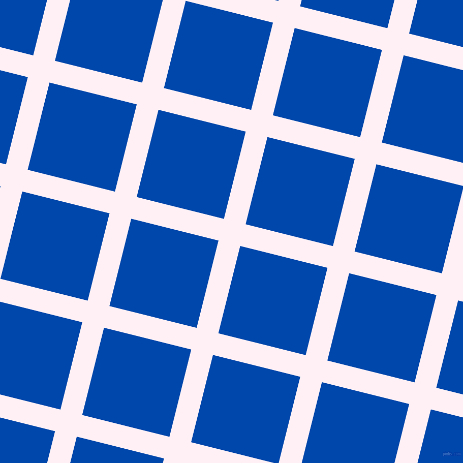 76/166 degree angle diagonal checkered chequered lines, 44 pixel line width, 177 pixel square size, Lavender Blush and Cobalt plaid checkered seamless tileable