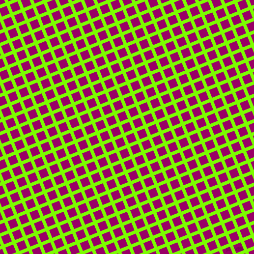 22/112 degree angle diagonal checkered chequered lines, 7 pixel lines width, 17 pixel square size, Lawn Green and Eggplant plaid checkered seamless tileable