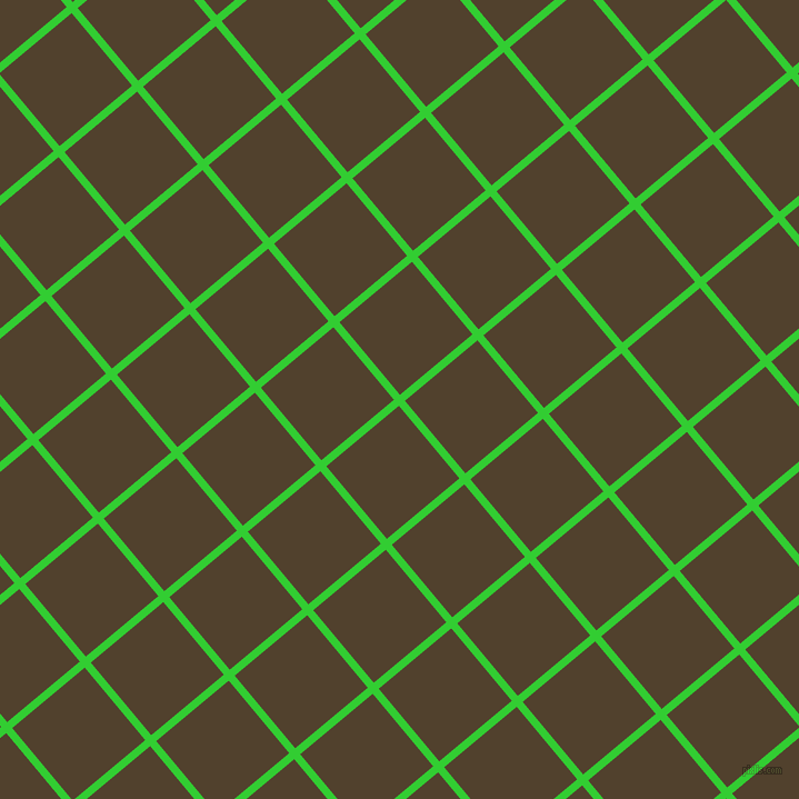 40/130 degree angle diagonal checkered chequered lines, 7 pixel lines width, 85 pixel square size, Lime Green and Deep Bronze plaid checkered seamless tileable