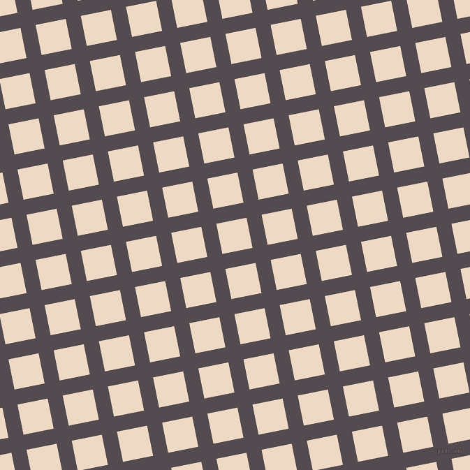 11/101 degree angle diagonal checkered chequered lines, 22 pixel lines width, 44 pixel square size, Liver and Almond plaid checkered seamless tileable