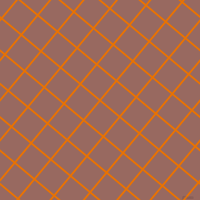 50/140 degree angle diagonal checkered chequered lines, 6 pixel lines width, 76 pixel square size, Mango Tango and Dark Chestnut plaid checkered seamless tileable
