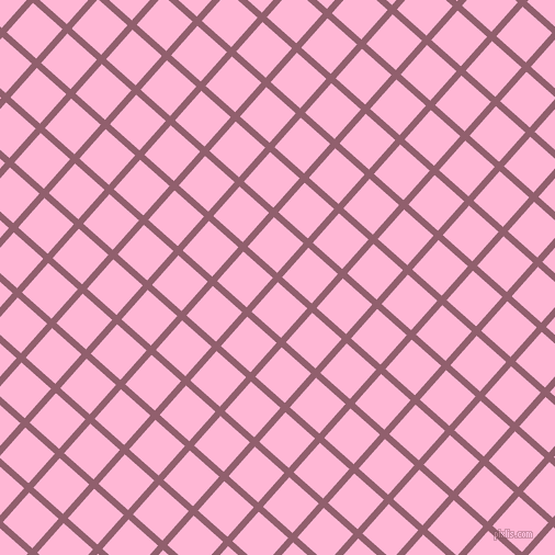 48/138 degree angle diagonal checkered chequered lines, 6 pixel line width, 36 pixel square size, Mauve Taupe and Cotton Candy plaid checkered seamless tileable