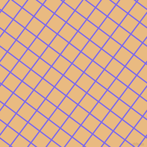53/143 degree angle diagonal checkered chequered lines, 4 pixel lines width, 43 pixel square size, Medium Slate Blue and Corvette plaid checkered seamless tileable
