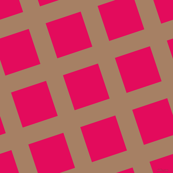 18/108 degree angle diagonal checkered chequered lines, 57 pixel line width, 118 pixel square size, Medium Wood and Razzmatazz plaid checkered seamless tileable