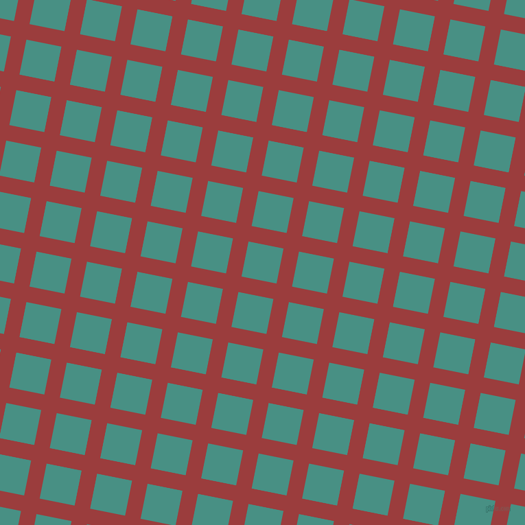 79/169 degree angle diagonal checkered chequered lines, 23 pixel line width, 52 pixel square size, Mexican Red and Lochinvar plaid checkered seamless tileable