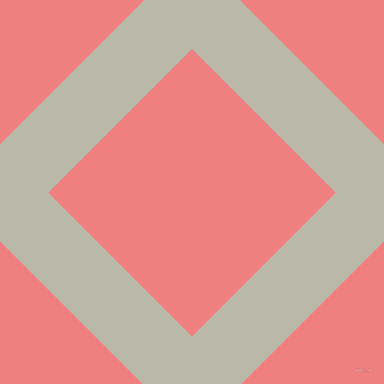 45/135 degree angle diagonal checkered chequered lines, 134 pixel line width, 398 pixel square size, Mist Grey and Light Coral plaid checkered seamless tileable