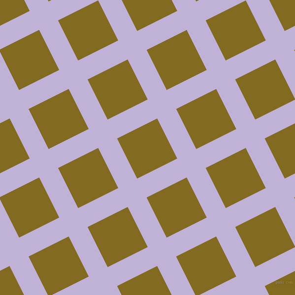 27/117 degree angle diagonal checkered chequered lines, 43 pixel line width, 91 pixel square size, Moon Raker and Yukon Gold plaid checkered seamless tileable
