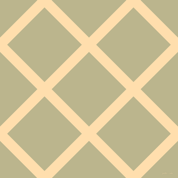 45/135 degree angle diagonal checkered chequered lines, 34 pixel line width, 177 pixel square size, Navajo White and Coriander plaid checkered seamless tileable