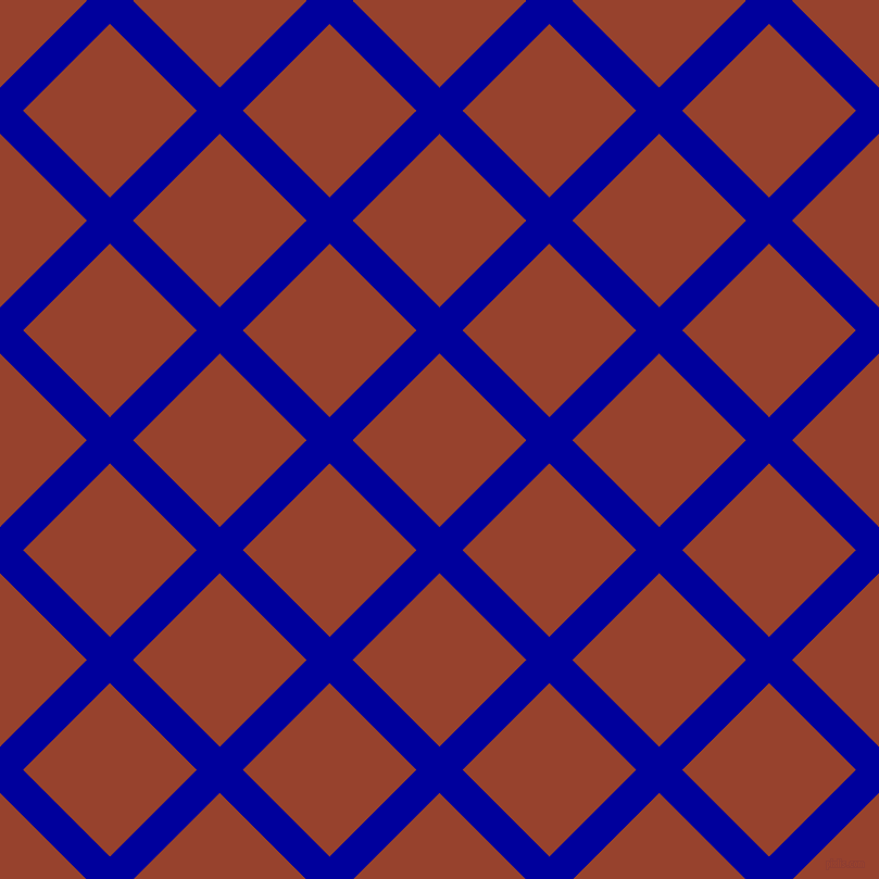 45/135 degree angle diagonal checkered chequered lines, 30 pixel line width, 113 pixel square size, New Midnight Blue and Tia Maria plaid checkered seamless tileable