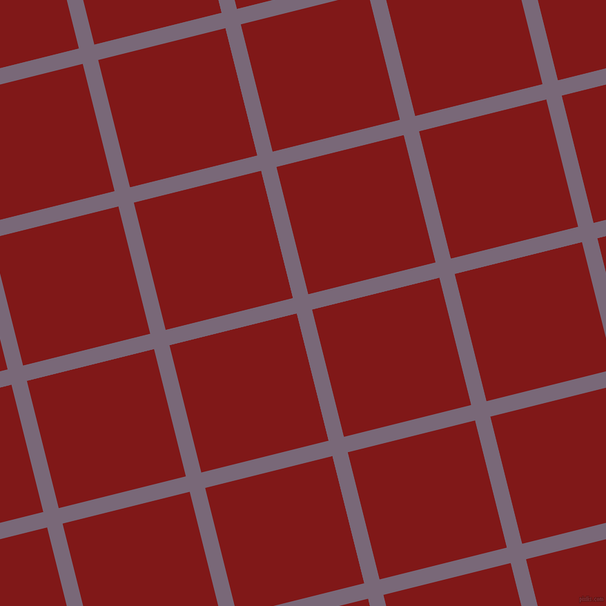 14/104 degree angle diagonal checkered chequered lines, 23 pixel lines width, 190 pixel square size, Old Lavender and Falu Red plaid checkered seamless tileable