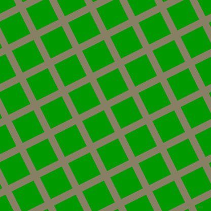 27/117 degree angle diagonal checkered chequered lines, 14 pixel line width, 48 pixel square size, Olive Haze and Islamic Green plaid checkered seamless tileable