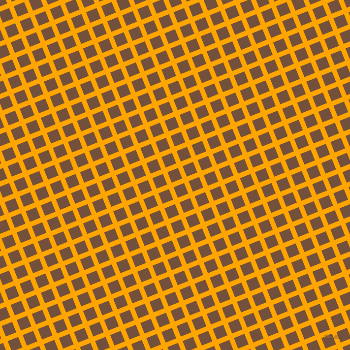 22/112 degree angle diagonal checkered chequered lines, 10 pixel line width, 23 pixel square size, Orange and Old Copper plaid checkered seamless tileable