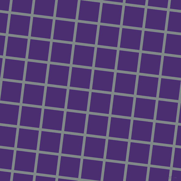 83/173 degree angle diagonal checkered chequered lines, 11 pixel line width, 80 pixel square size, Oslo Grey and Blue Diamond plaid checkered seamless tileable