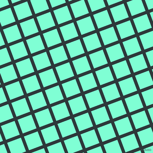 21/111 degree angle diagonal checkered chequered lines, 11 pixel line width, 50 pixel square size, Outer Space and Aquamarine plaid checkered seamless tileable