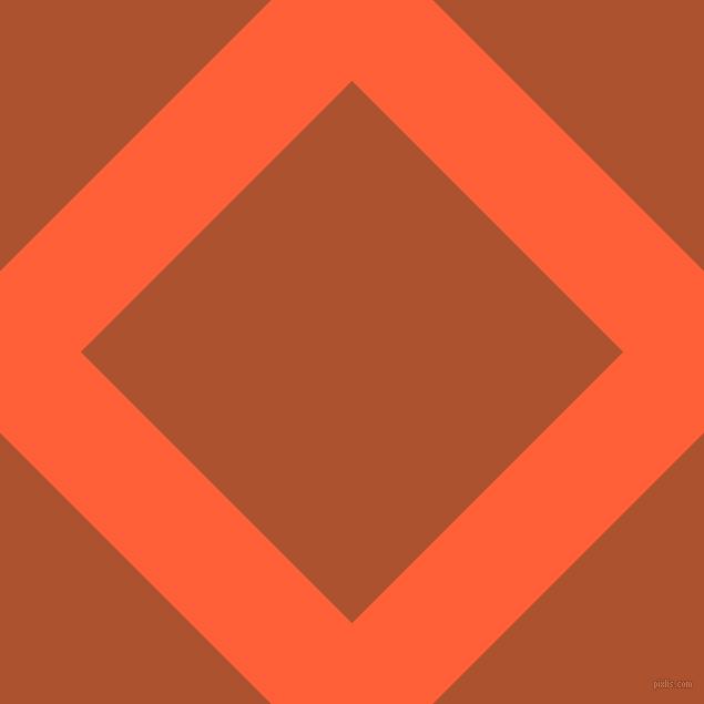 45/135 degree angle diagonal checkered chequered lines, 103 pixel line width, 346 pixel square size, Outrageous Orange and Red Stage plaid checkered seamless tileable
