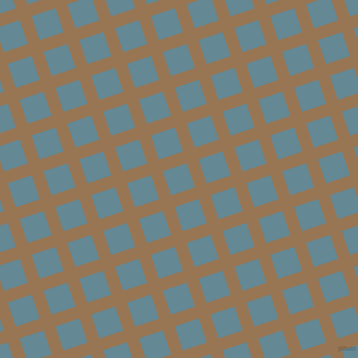 18/108 degree angle diagonal checkered chequered lines, 25 pixel lines width, 51 pixel square size, Pale Brown and Horizon plaid checkered seamless tileable