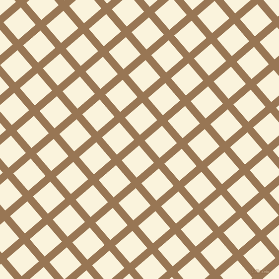 41/131 degree angle diagonal checkered chequered lines, 15 pixel line width, 46 pixel square size, Pale Brown and Off Yellow plaid checkered seamless tileable