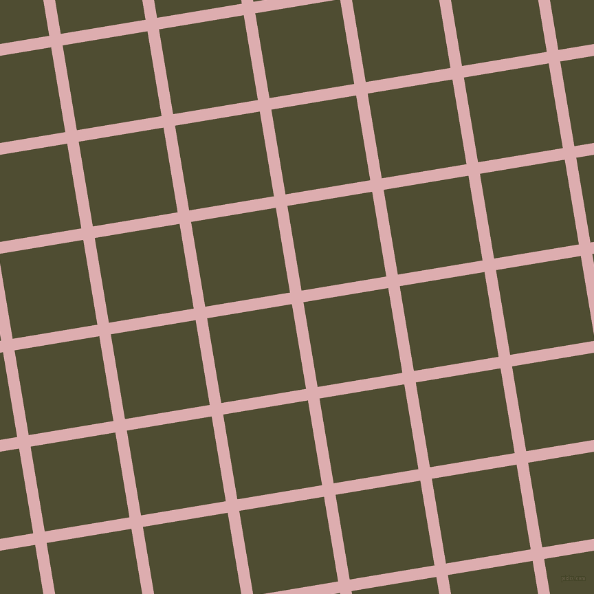 9/99 degree angle diagonal checkered chequered lines, 17 pixel line width, 125 pixel square size, Pale Chestnut and Camouflage plaid checkered seamless tileable